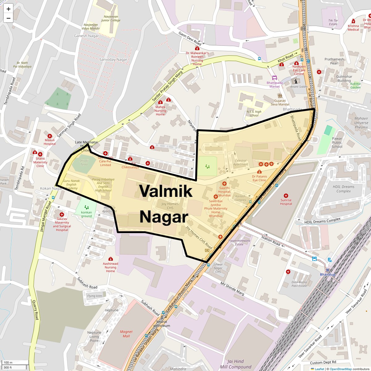 Location Map of Valmik Nagar, Mumbai