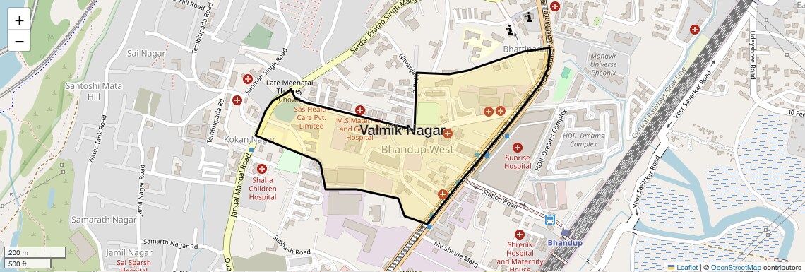 Location Map of Valmik Nagar, Mumbai
