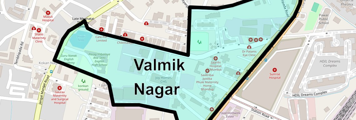 Location Map of Valmik Nagar, Mumbai