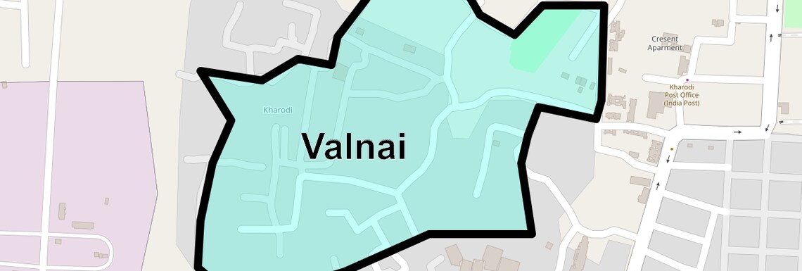 Location Map of Valnai, Mumbai