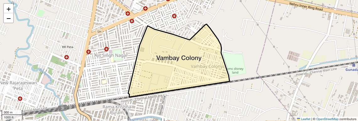 Location Map of Vambay Colony, Vijayawada