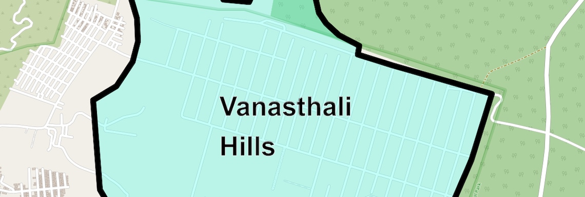 Location Map of Vanasthali Hills, Hyderabad