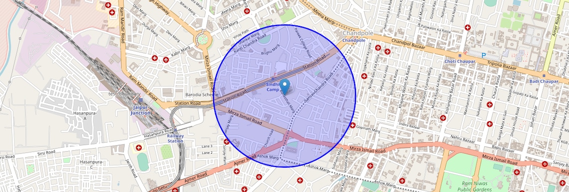 Location Map of Vanasthali Marg, Jaipur