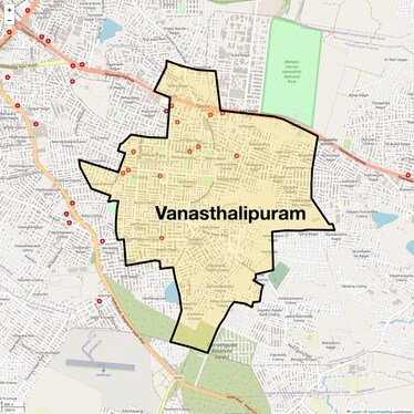 Location Map of Vanasthalipuram, Hyderabad
