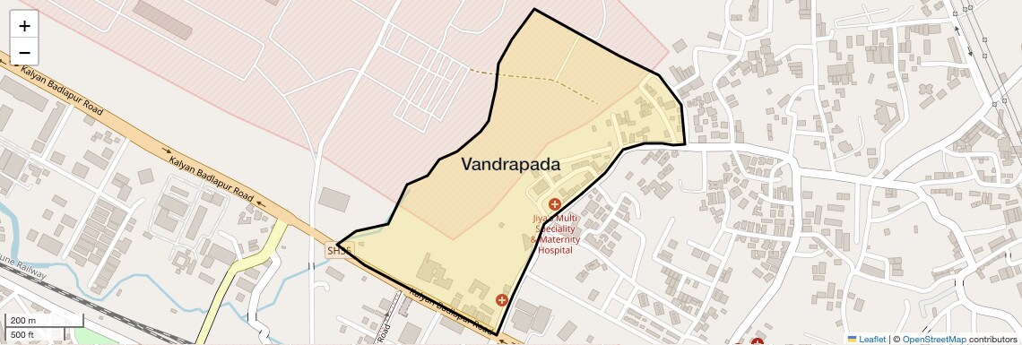 Location Map of Vandrapada, Thane