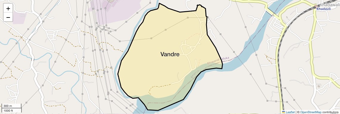 Location Map of Vandre, Thane
