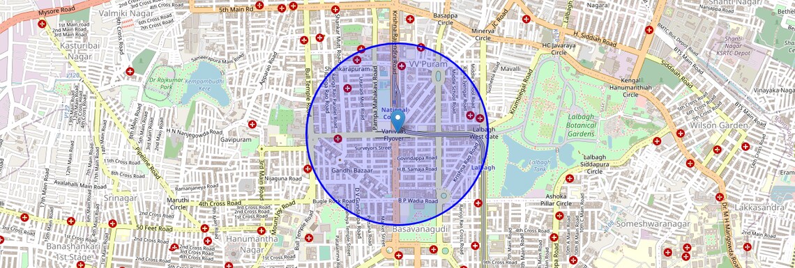 Location Map of Vanivilas Road, Bangalore