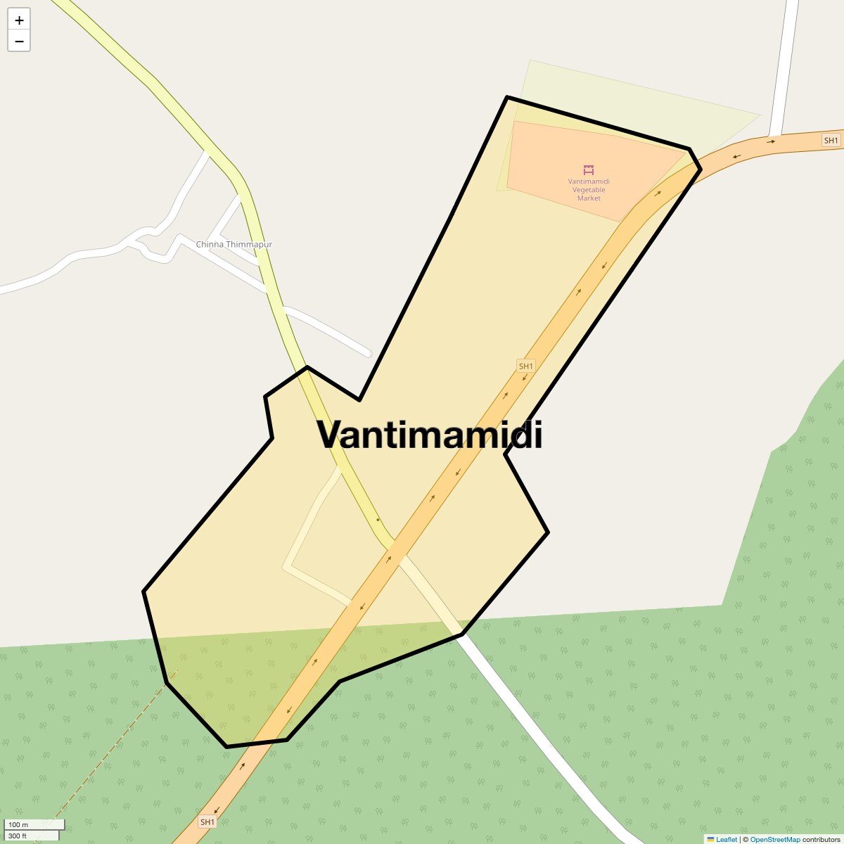 Location Map of Vantimamidi, Hyderabad
