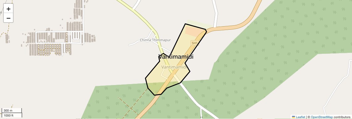 Location Map of Vantimamidi, Hyderabad