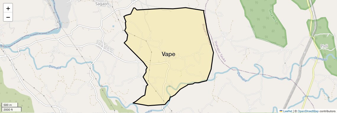 Location Map of Vape, Thane