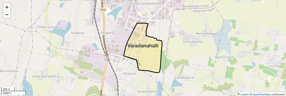 Location Map of Varadanahalli, Bangalore