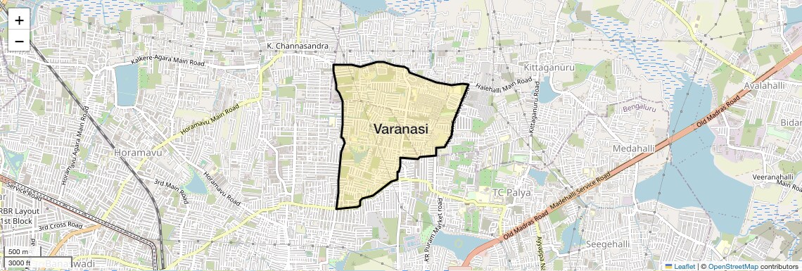 Location Map of Varanasi, Bangalore