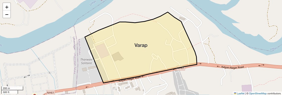 Location Map of Varap, Thane