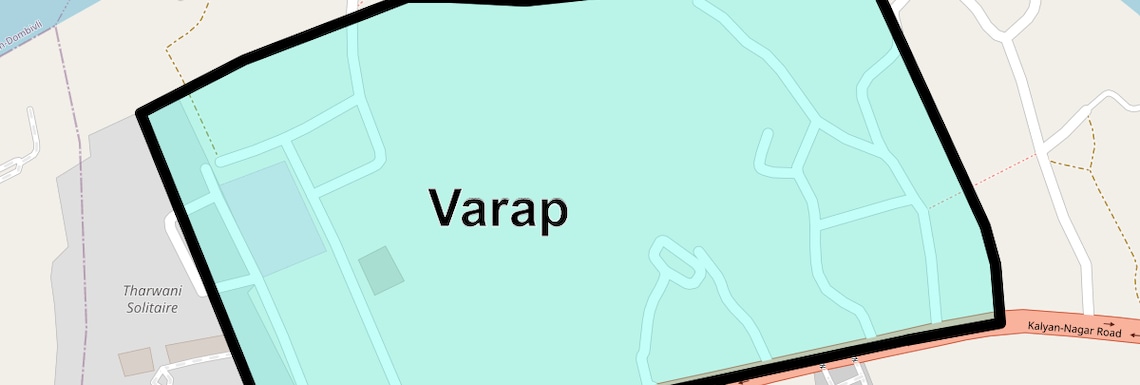 Location Map of Varap, Thane
