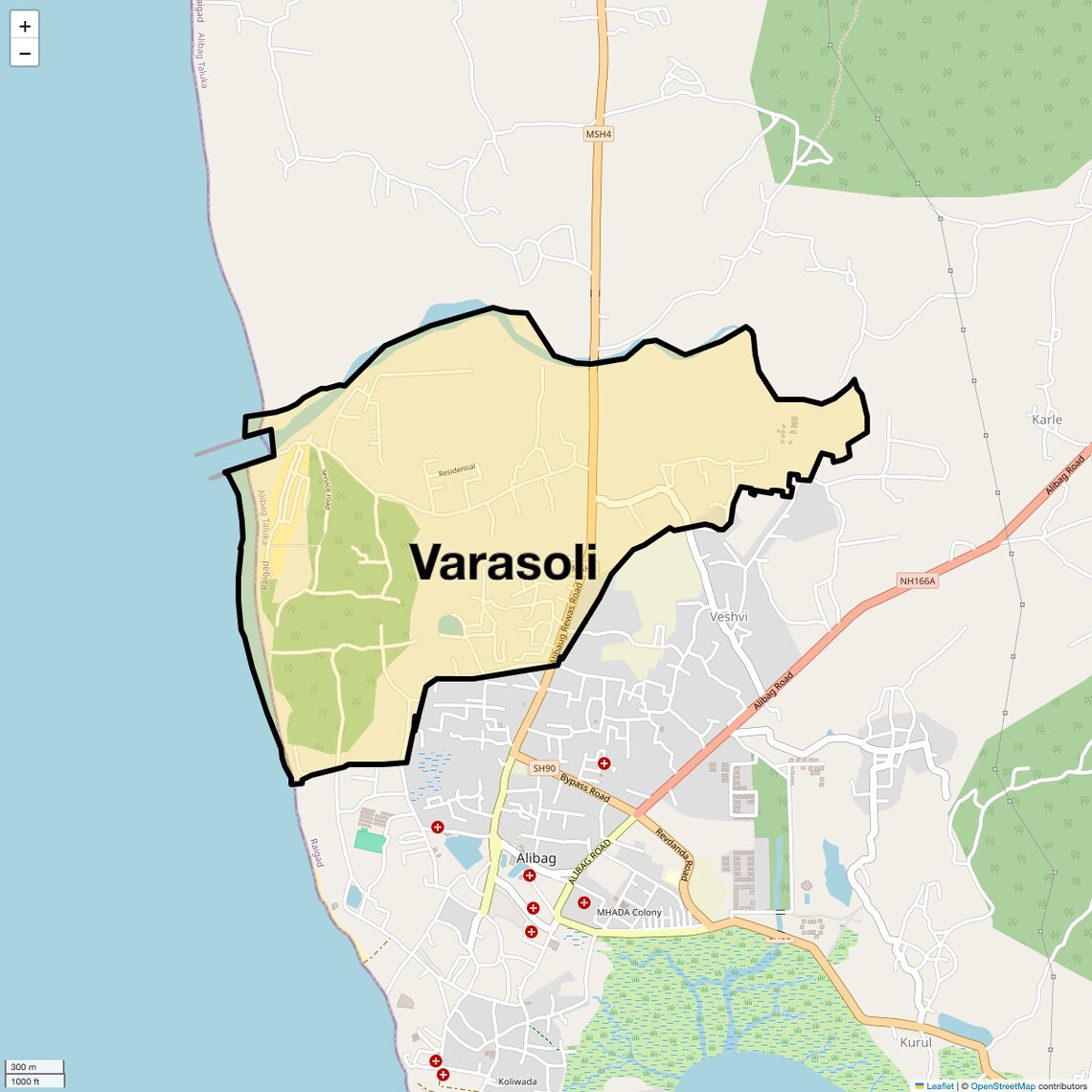 Location Map of Varasoli, Navi Mumbai