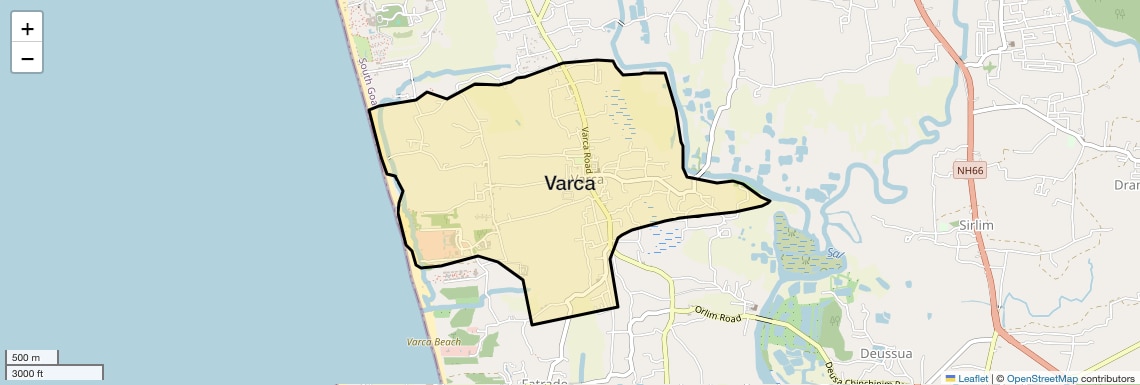 Location Map of Varca, Goa
