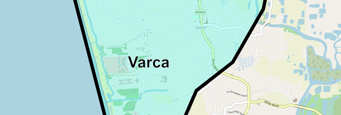 Location Map of Varca, Goa