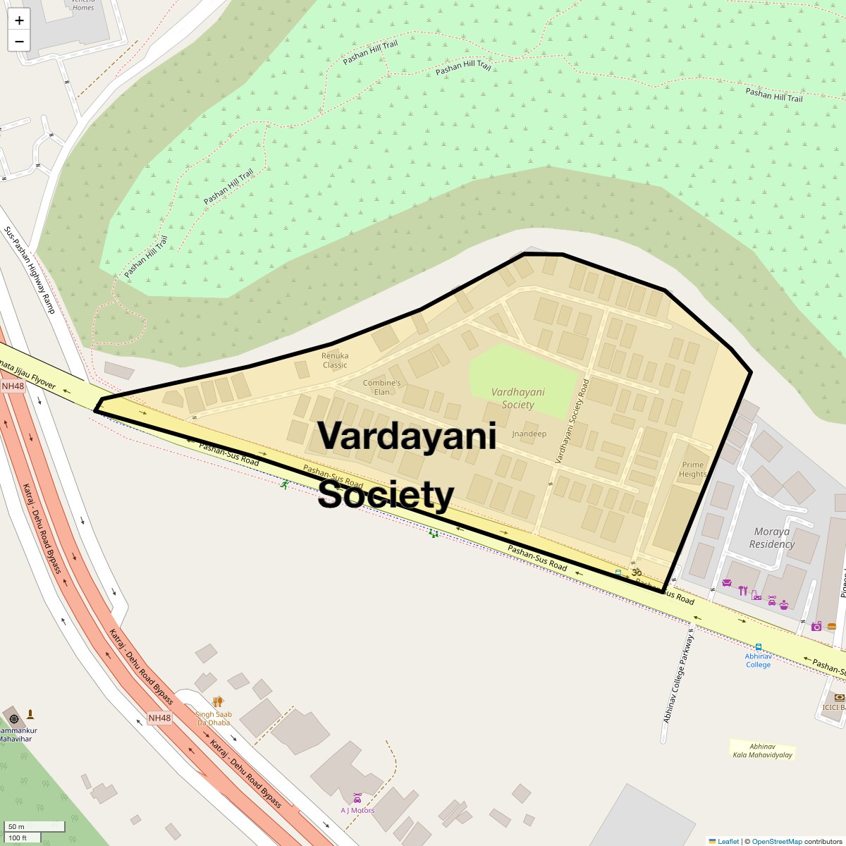 Location Map of Vardayani Society, Pune