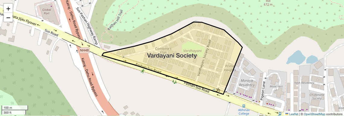 Location Map of Vardayani Society, Pune