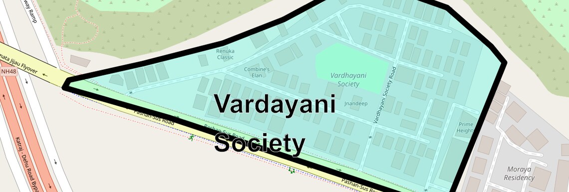Location Map of Vardayani Society, Pune