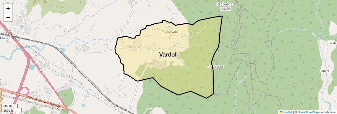 Location Map of Vardoli, Navi Mumbai