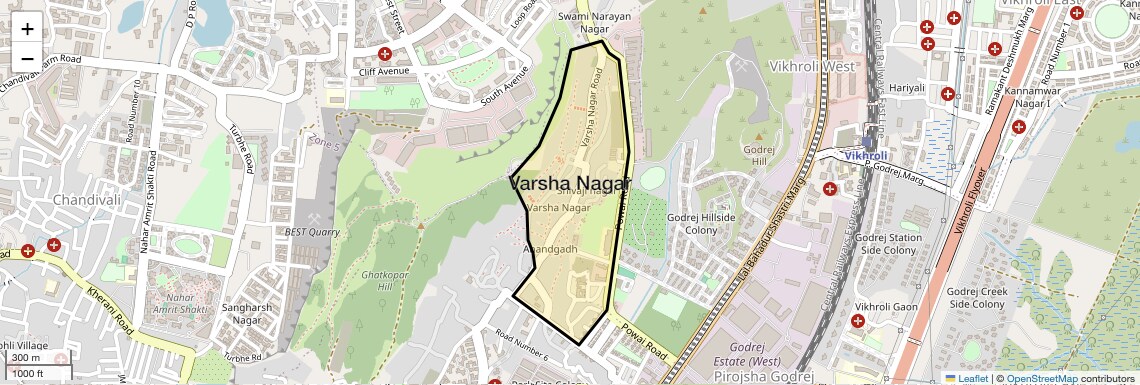 Location Map of Varsha Nagar, Mumbai