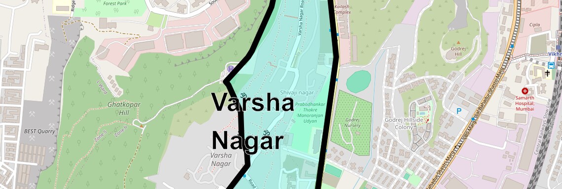 Location Map of Varsha Nagar, Mumbai