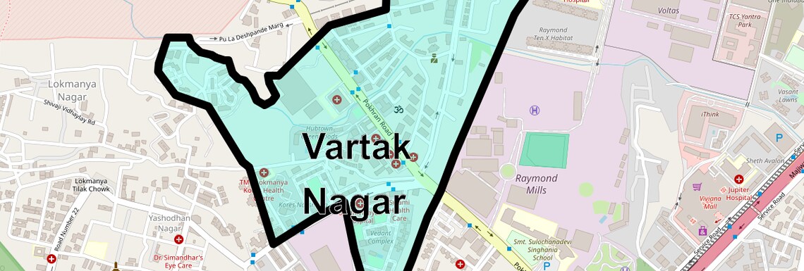 Location Map of Vartak Nagar, Thane