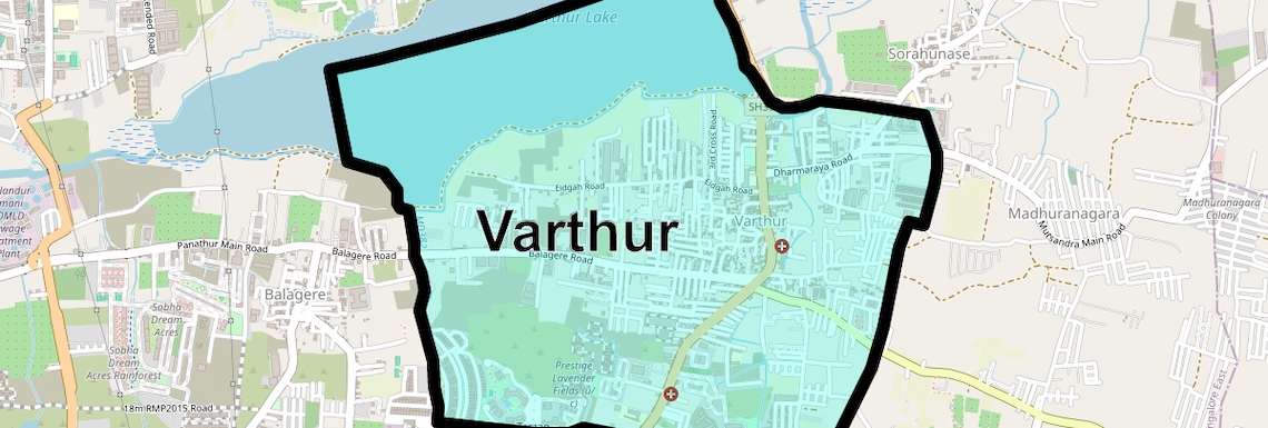 Location Map of Varthur, Bangalore