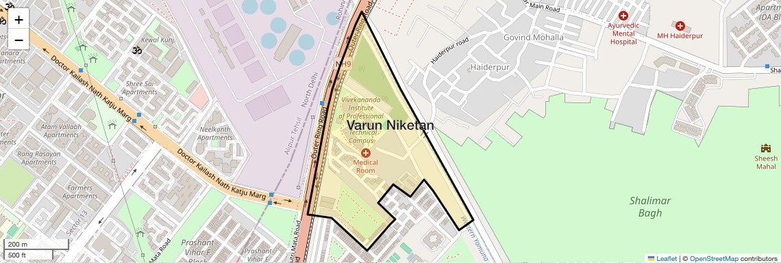 Location Map of Varun Niketan, Delhi