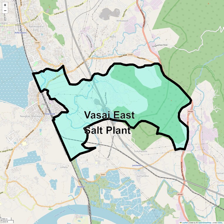 Location Map of Vasai East Salt Plant