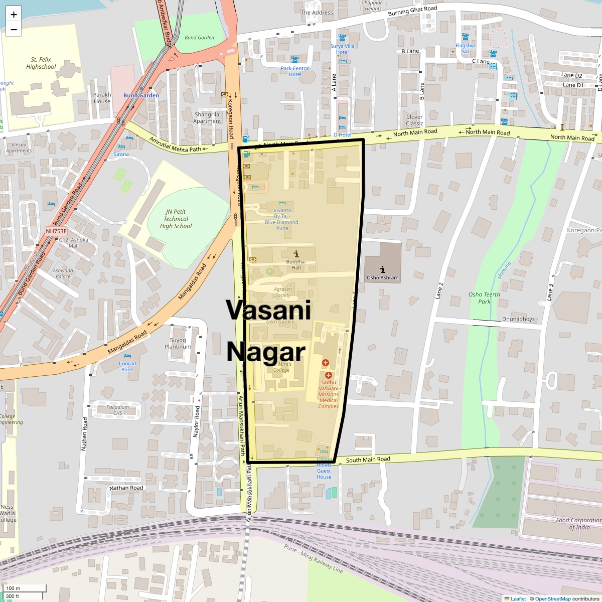 Location Map of Vasani Nagar, Pune