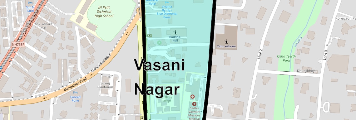 Location Map of Vasani Nagar, Pune