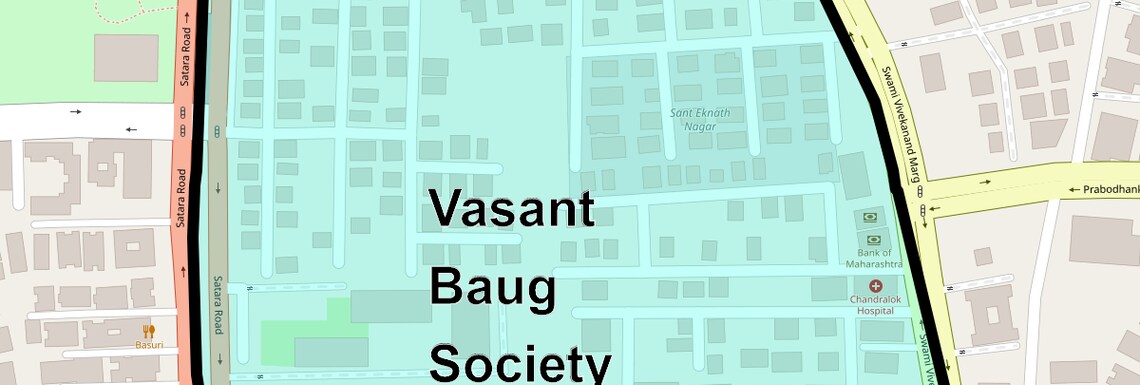 Location Map of Vasant Baug Society, Pune