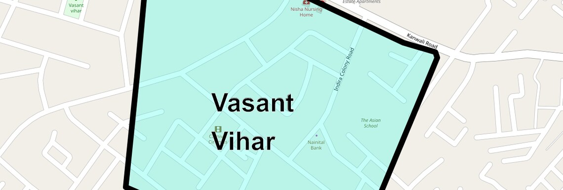 Location Map of Vasant Vihar, Dehradun