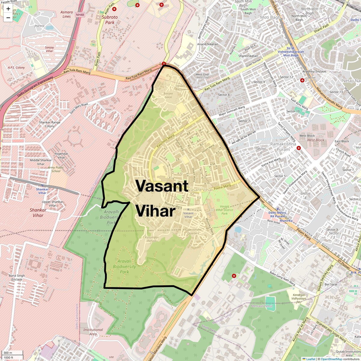 Check Time Travel of Vasant Vihar, Delhi