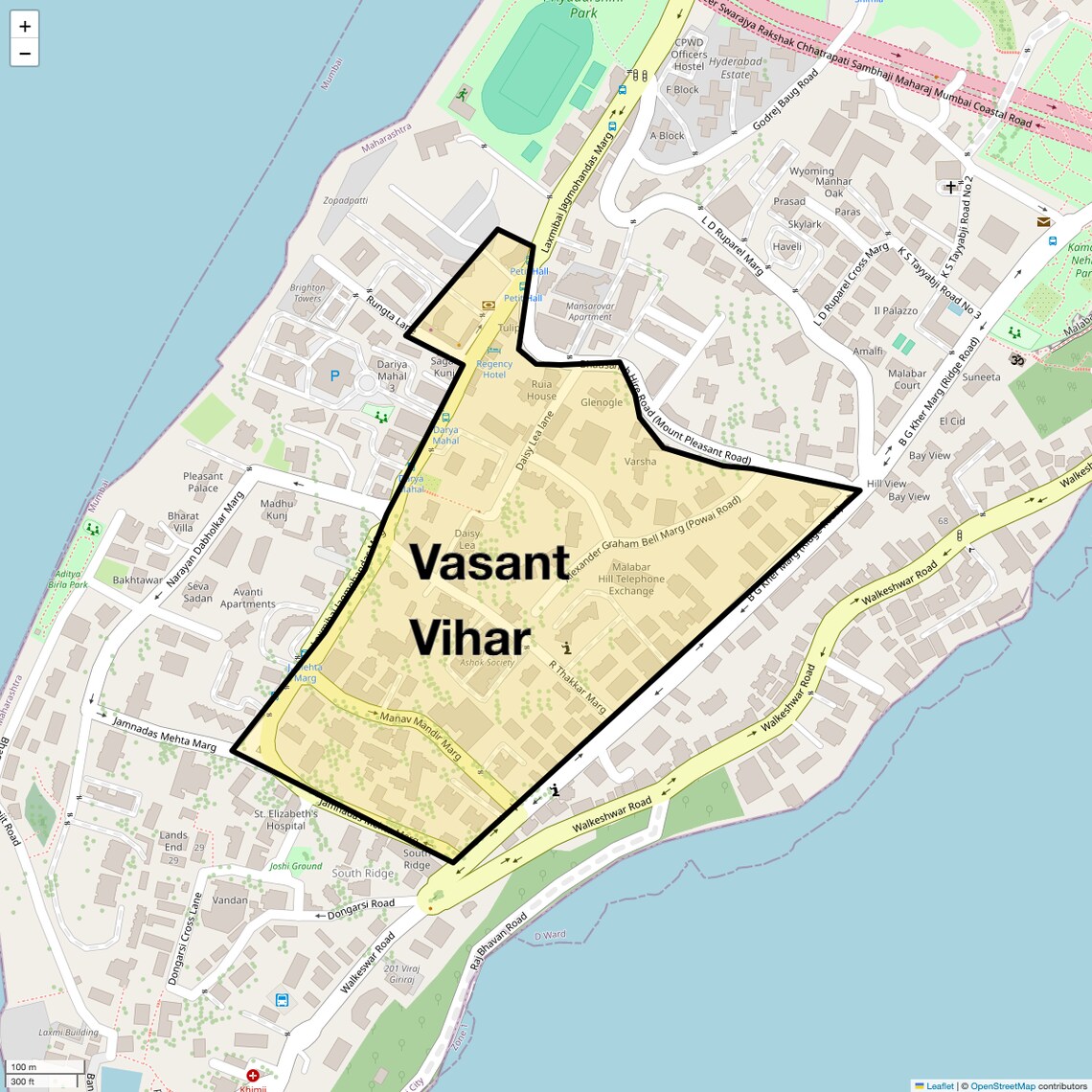 Location Map of Vasant Vihar, Mumbai
