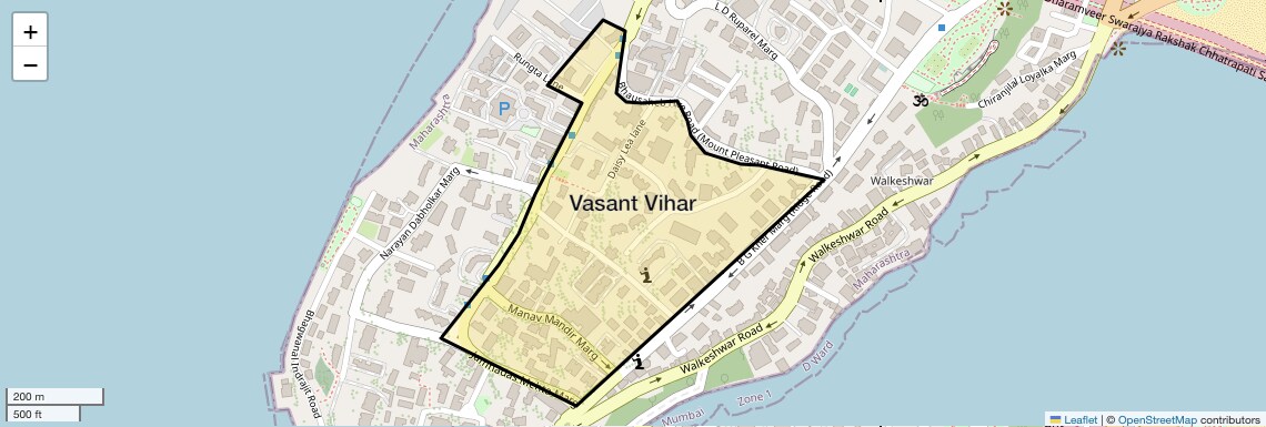 Location Map of Vasant Vihar, Mumbai