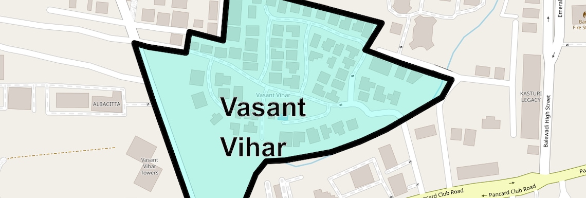 Location Map of Vasant Vihar, Pune