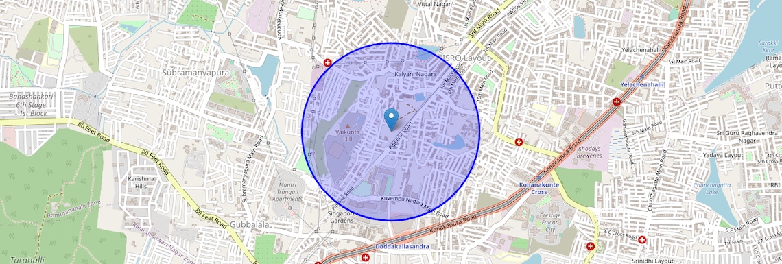 Location Map of Vasanthapura, Bangalore