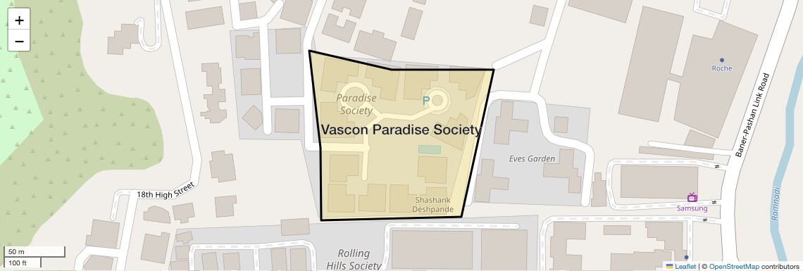Location Map of Vascon Paradise Society, Pune