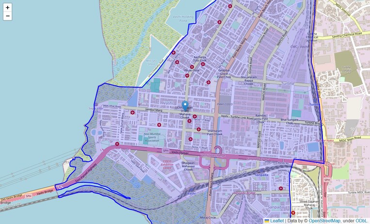 Location Map of Vashi