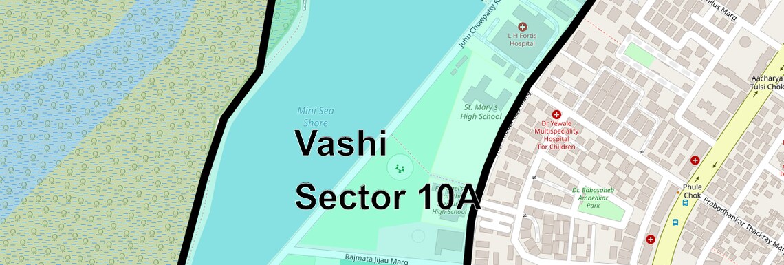 Location Map of Vashi Sector 10A, Navi Mumbai
