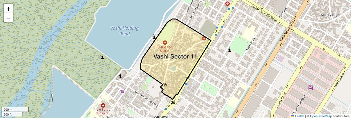 Location Map of Vashi Sector 11, Navi Mumbai