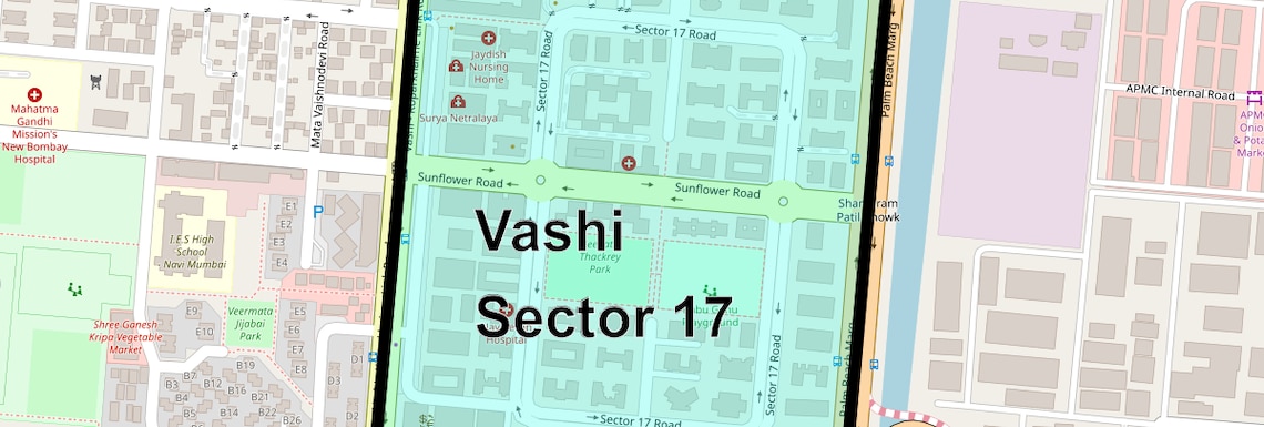 Location Map of Vashi Sector 17, Navi Mumbai
