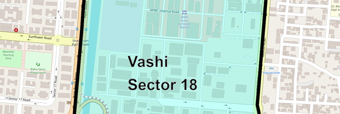 Location Map of Vashi Sector 18, Navi Mumbai