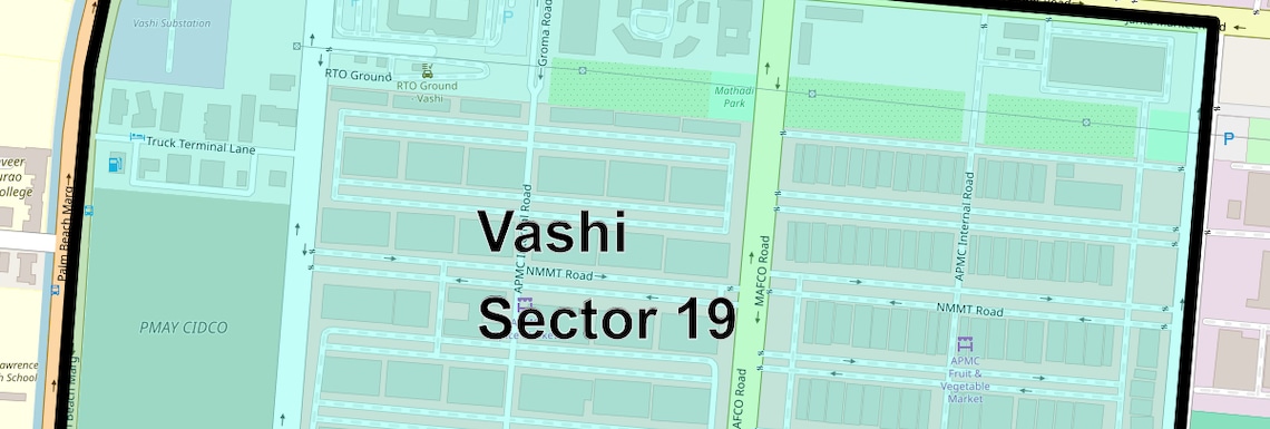 Location Map of Vashi Sector 19, Navi Mumbai