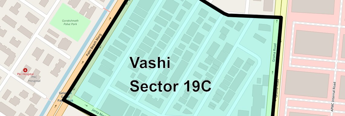 Location Map of Vashi Sector 19C, Navi Mumbai