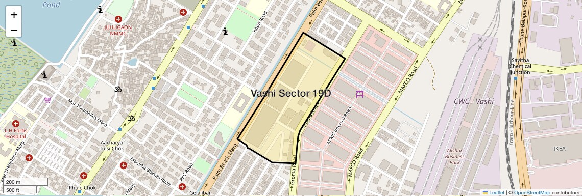 Location Map of Vashi Sector 19D, Navi Mumbai