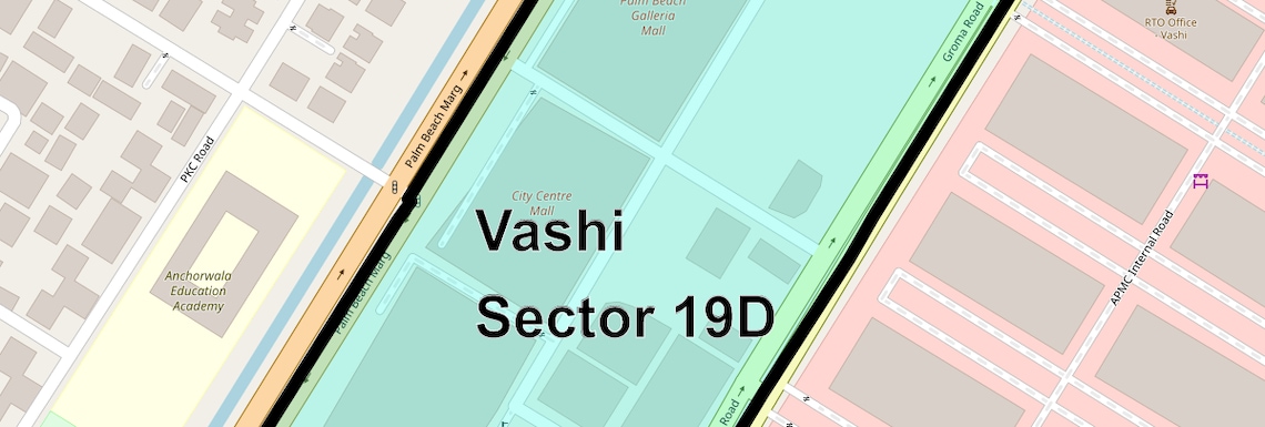 Location Map of Vashi Sector 19D, Navi Mumbai